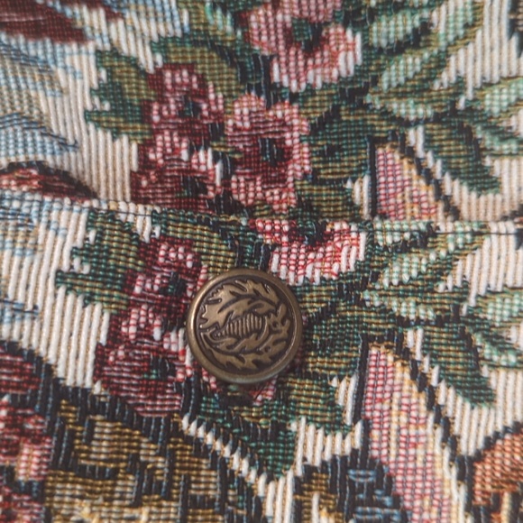 Nadia Dog Vest Vintage Y2K Button Down USA Made Italian Fabric Medium Tapestry - Picture 6 of 10